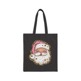 Christmas Santa Tote Bag, Canvas Shopper Bag, Holiday Gift Bag, Eco-Friendly Tote, Festive Reusable Bag