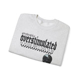 Overstimulated Graphic Sweatshirt, Cozy Crewneck for Relaxation, Perfect Gift for Introverts, Casual Wear, Streetwear Style