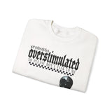 Overstimulated Graphic Sweatshirt, Cozy Crewneck for Relaxation, Perfect Gift for Introverts, Casual Wear, Streetwear Style