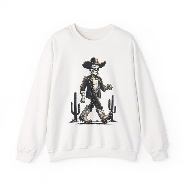 Western Frankenstein Sweatshirt - Unisex Crewneck, Western Style, Casual Wear, Unique Design