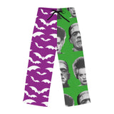 Halloween Monster Pajama Pants — Frankenstein & Bride Bat Print
