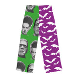Halloween Monster Pajama Pants — Frankenstein & Bride Bat Print
