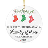 Personalized Ceramic Christmas Ornament, Holiday Keepsake, Family Celebration, New Home Gift, First Christmas as a Family