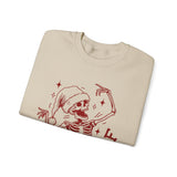Festive AF Skeleton Sweatshirt, Unisex Crewneck, Halloween Apparel, Holiday Gift, Cozy Casual Wear