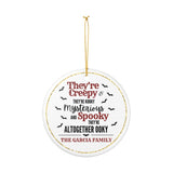 Personalized Halloween Ceramic Ornament, Spooky Home Decor, Family Keepsake, Unique Gift, Festive Decoration
