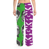 Halloween Monster Pajama Pants — Frankenstein & Bride Bat Print
