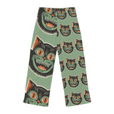 Vintage Halloween Cat Pajama Pants — Women's Retro Spooky Sleepwear