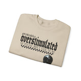 Overstimulated Graphic Sweatshirt, Cozy Crewneck for Relaxation, Perfect Gift for Introverts, Casual Wear, Streetwear Style