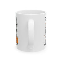 Halloween Ceramic Mug - Spooky Ghosts, Haunted House Design, Perfect for Autumn, Fall Decor, Gift for Witches and Cat Lovers