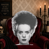 Monster Lounge Bride of Frankenstein Custom Face Pillow — Horror Throw Pillow