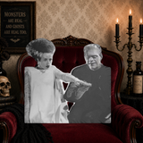 Monster Lounge Frankenstein & Bride of Frankenstein — Horror Throw Pillow