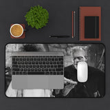 Frankenstein and Bride of Frankenstein Desk Mat – Classic Black & White Horror Movie Scene
