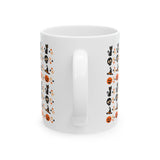 Halloween-Themed Ceramic Mug - Perfect for Fall Decor, Spooky Season, Coffee Lovers, Cat Enthusiasts, and Gift Giving