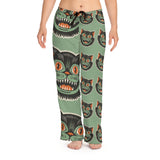 Vintage Halloween Cat Pajama Pants — Women's Retro Spooky Sleepwear