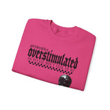Overstimulated Graphic Sweatshirt, Cozy Crewneck for Relaxation, Perfect Gift for Introverts, Casual Wear, Streetwear Style