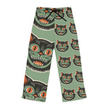 Vintage Halloween Cat Pajama Pants — Women's Retro Spooky Sleepwear