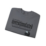 Overstimulated Graphic Sweatshirt, Cozy Crewneck for Relaxation, Perfect Gift for Introverts, Casual Wear, Streetwear Style
