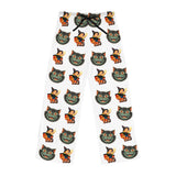 Vintage Halloween Cat & Witch Pajama Pants — Women's Cozy Lounge Sleepwear