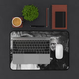 Frankenstein and Bride of Frankenstein Desk Mat – Classic Black & White Horror Movie Scene