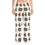 Vintage Halloween Cat & Witch Pajama Pants — Women's Cozy Lounge Sleepwear