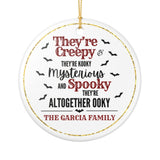 Personalized Halloween Ceramic Ornament, Spooky Home Decor, Family Keepsake, Unique Gift, Festive Decoration
