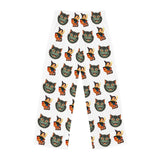 Vintage Halloween Cat & Witch Pajama Pants — Women's Cozy Lounge Sleepwear