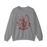 Festive AF Skeleton Sweatshirt, Unisex Crewneck, Halloween Apparel, Holiday Gift, Cozy Casual Wear