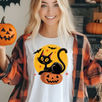 Creepin’ It Real Vintage Black Cat Jack-O’-Lantern T-Shirt