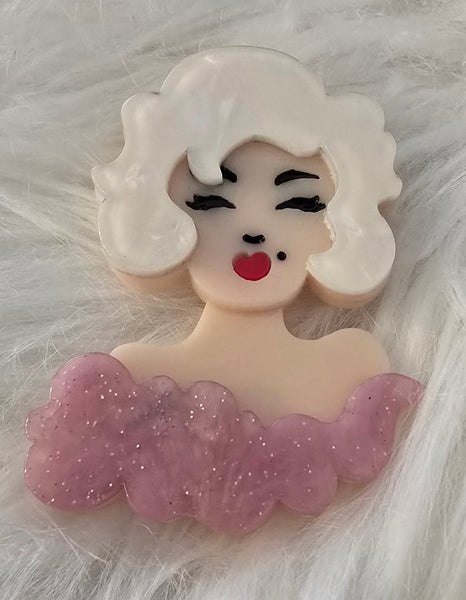 Marilyn Monroe Acrylic Brooch