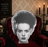 Monster Lounge Bride of Frankenstein Custom Face Pillow — Horror Throw Pillow