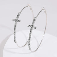 Cross Hoop Earrings