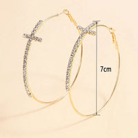 Cross Hoop Earrings