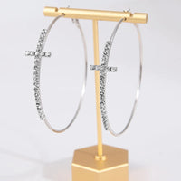 Cross Hoop Earrings