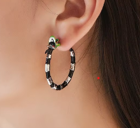 Beetle Juice Sandworm Hoop Earrings