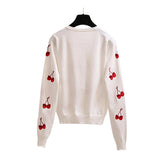 Vintage Cherry Embroidery Sweater
