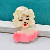 Marilyn Monroe Acrylic Brooch