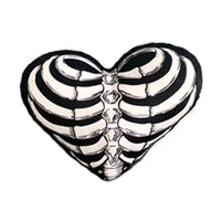 Wicked Rib Love Skeleton Heart Pillow