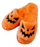 Wicked Pumpkin Fuzzy House Slippers