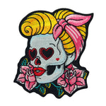 Love In My Eyes Sugar Skull Iron On Patch - Wildly Untamed