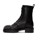 Spiked Matte Leather Boots