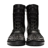 Spiked Matte Leather Boots