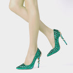 Green Bling Venom Pumps