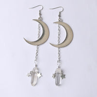 Gypsy Crystal Moon and Star Earrings